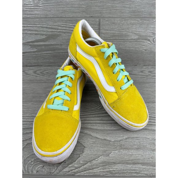Vans Shoes Vans Old Skool Cyber Yellow Rainbow Check True White